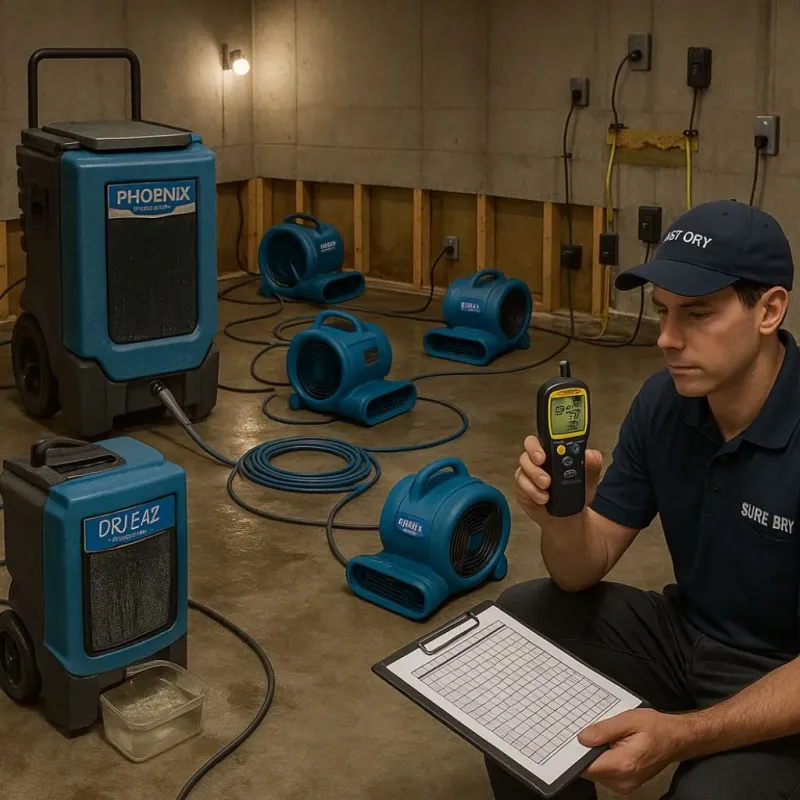 Structural Drying and Dehumidification process in Paso Robles, CA